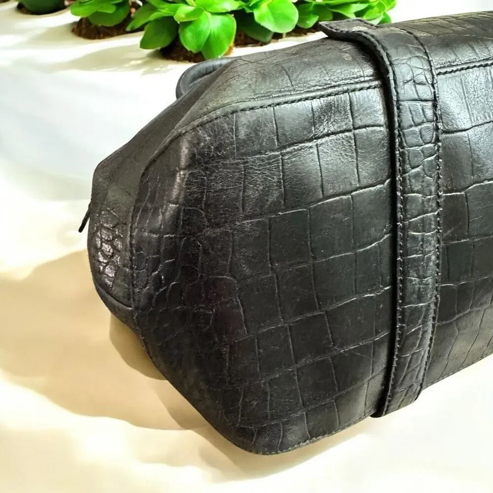 Kate Spade Black Embossed Leather Satchel